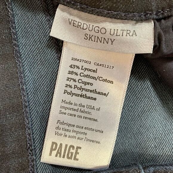 Paige Verdugo Ultra Skinny Mid Rise Reina Jeans 28 - Picture 6 of 11